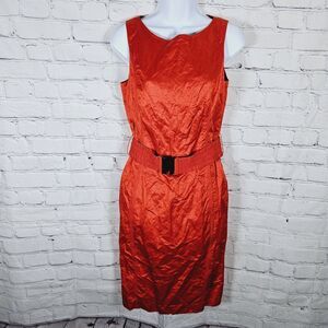 AMBIENTE Women Red Dress Size 6 Made in Germany Sleeveless
